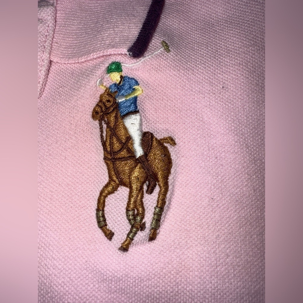Ralph Lauren Kids Pink Polo with Embroidered Crest. Size 3T - Picture 4 of 6